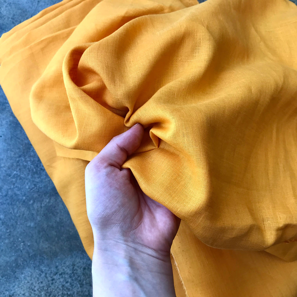 Chieming E: a dark yellow linen fabric