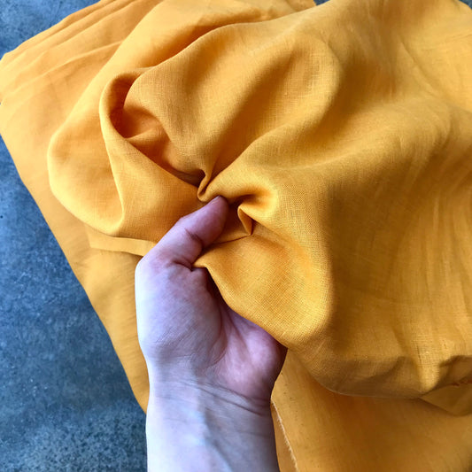 Chieming E: a dark yellow linen fabric