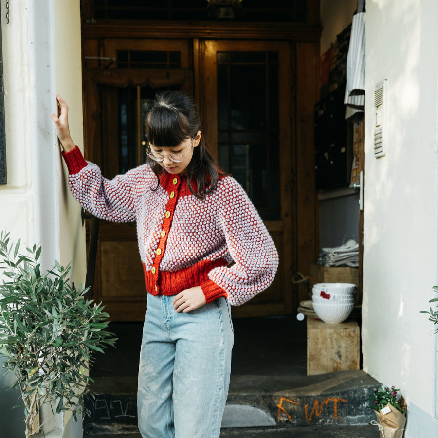 Popcorn cardi by Midori Hirose