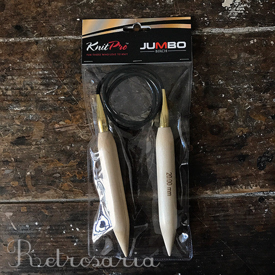 Agulhas circulares Knitpro Jumbo Birch circular needles