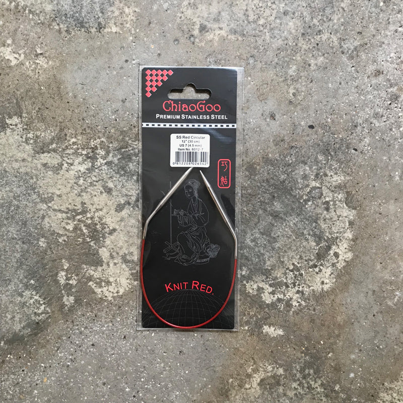 ChiaoGoo SS Red Circular agulhas circulares em metal