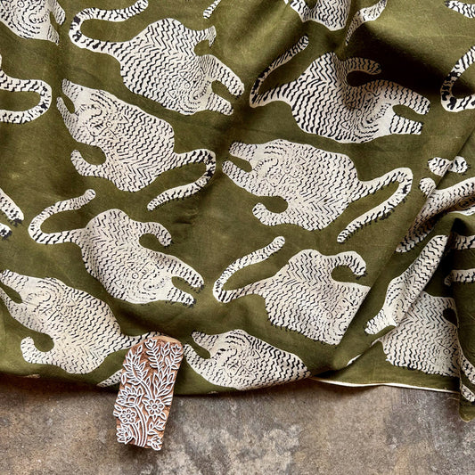 Indian Fabric Bengal Tigers