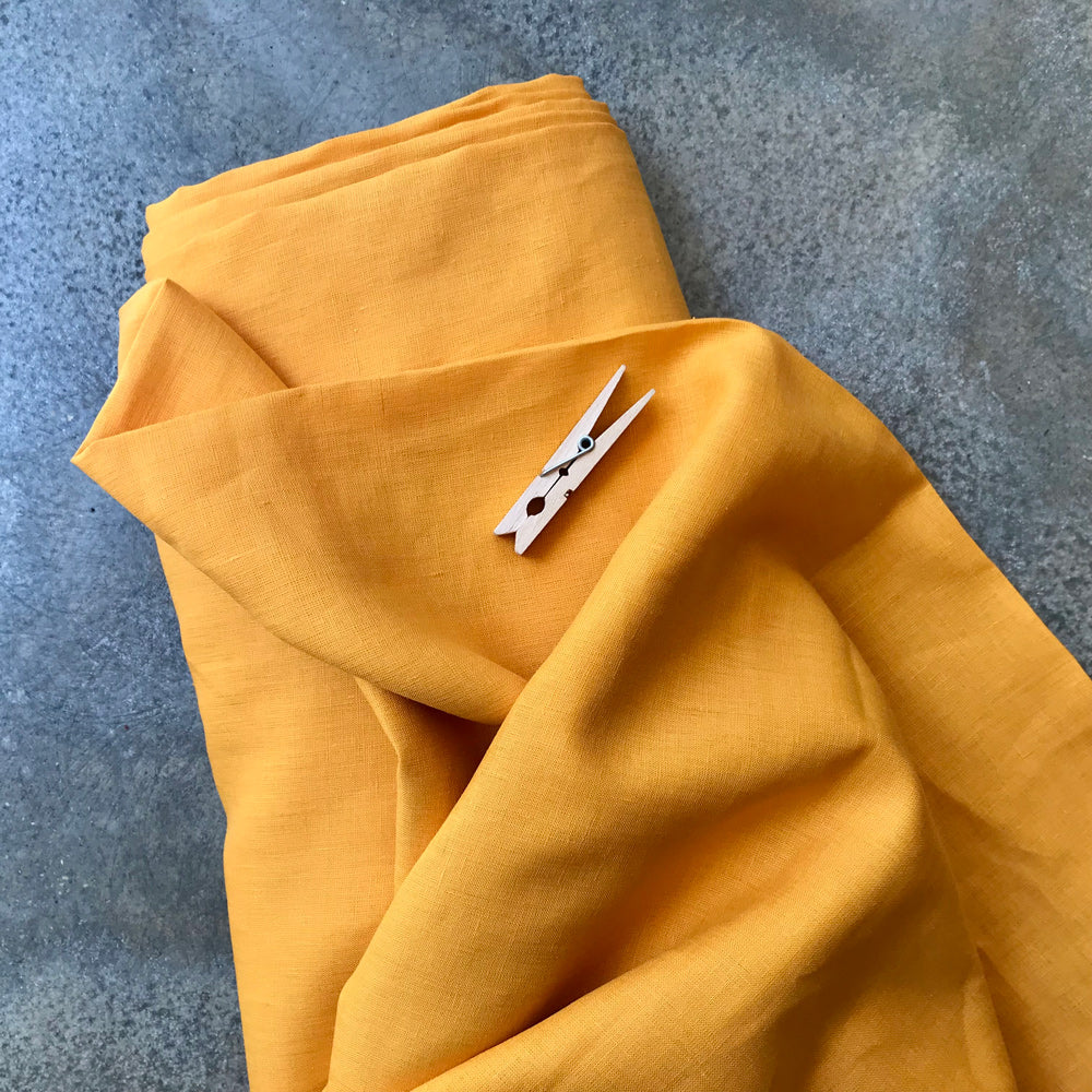 Chieming E: a dark yellow linen fabric