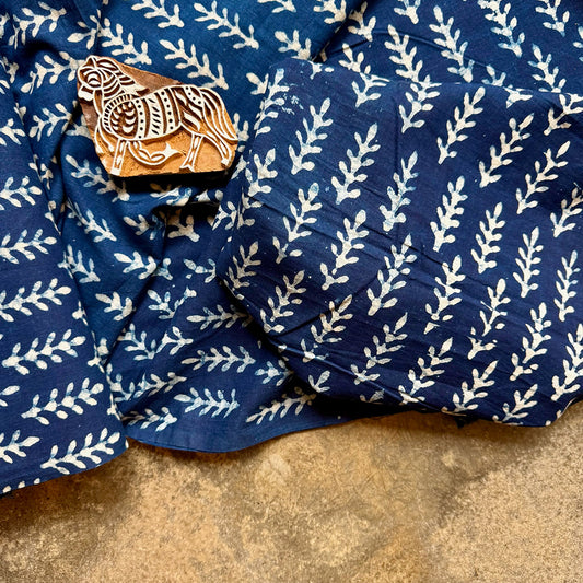 Indian Fabric Indigo Leaves