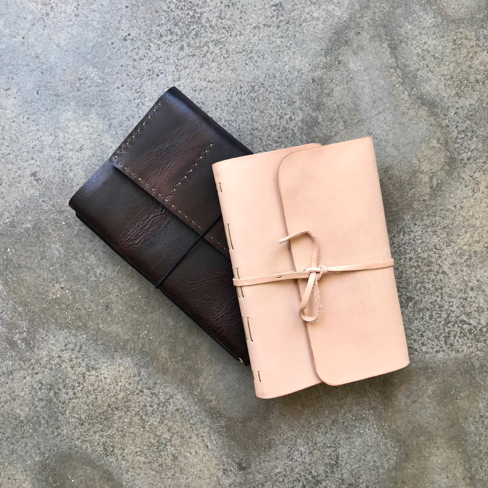 Leather notebook cover with Rui Daniel