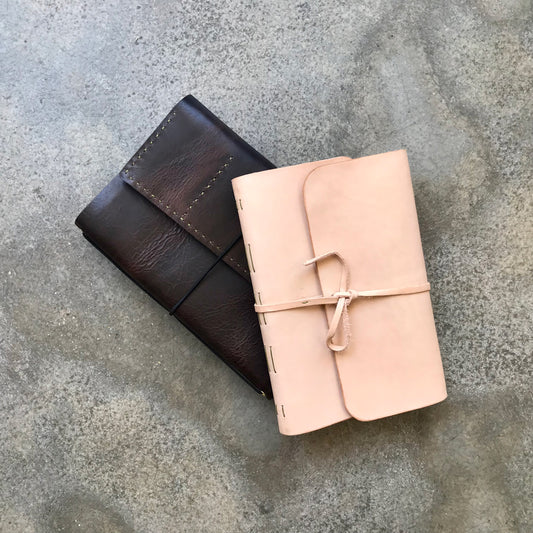 Leather notebook cover with Rui Daniel