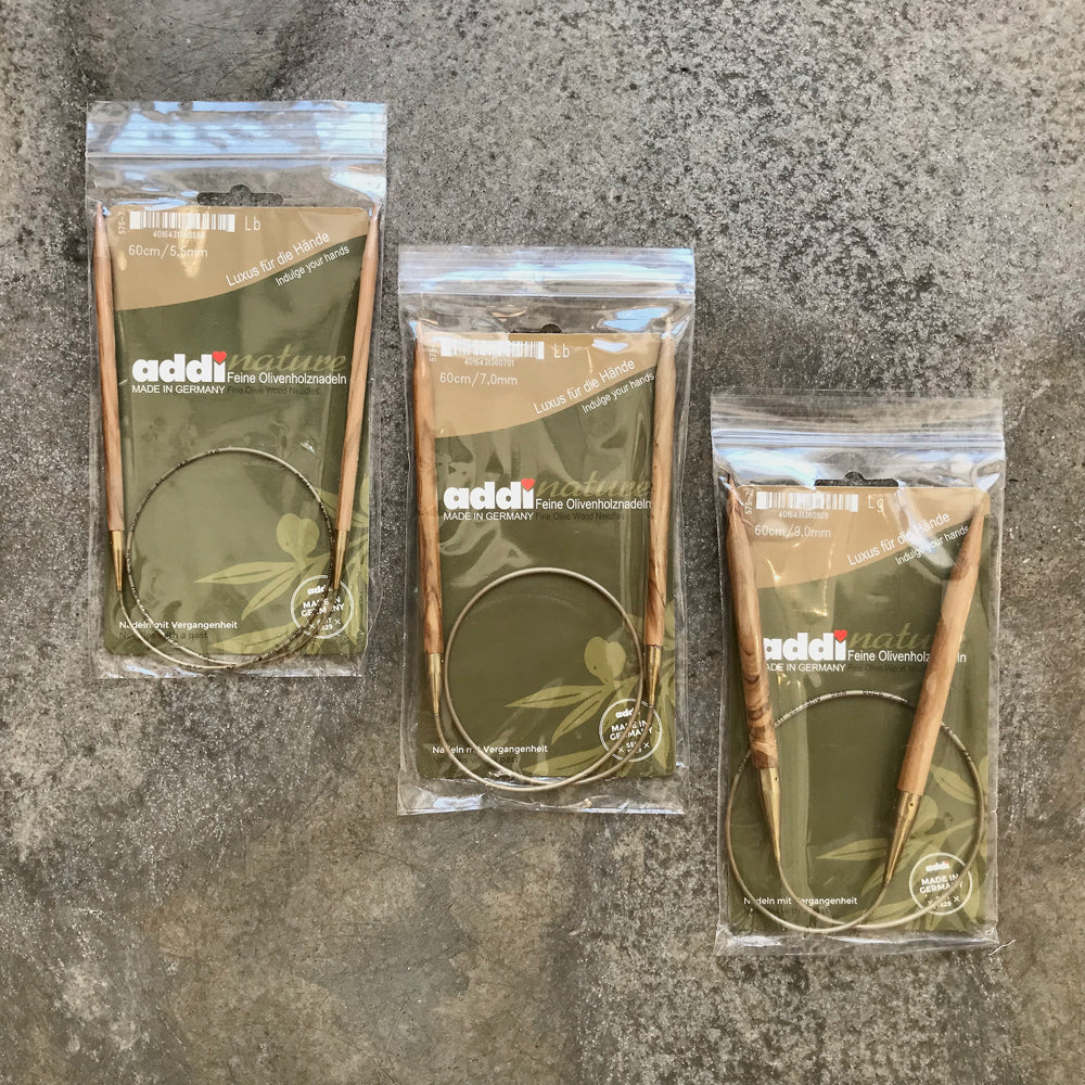 Addi Fine Olive Wood circular needles