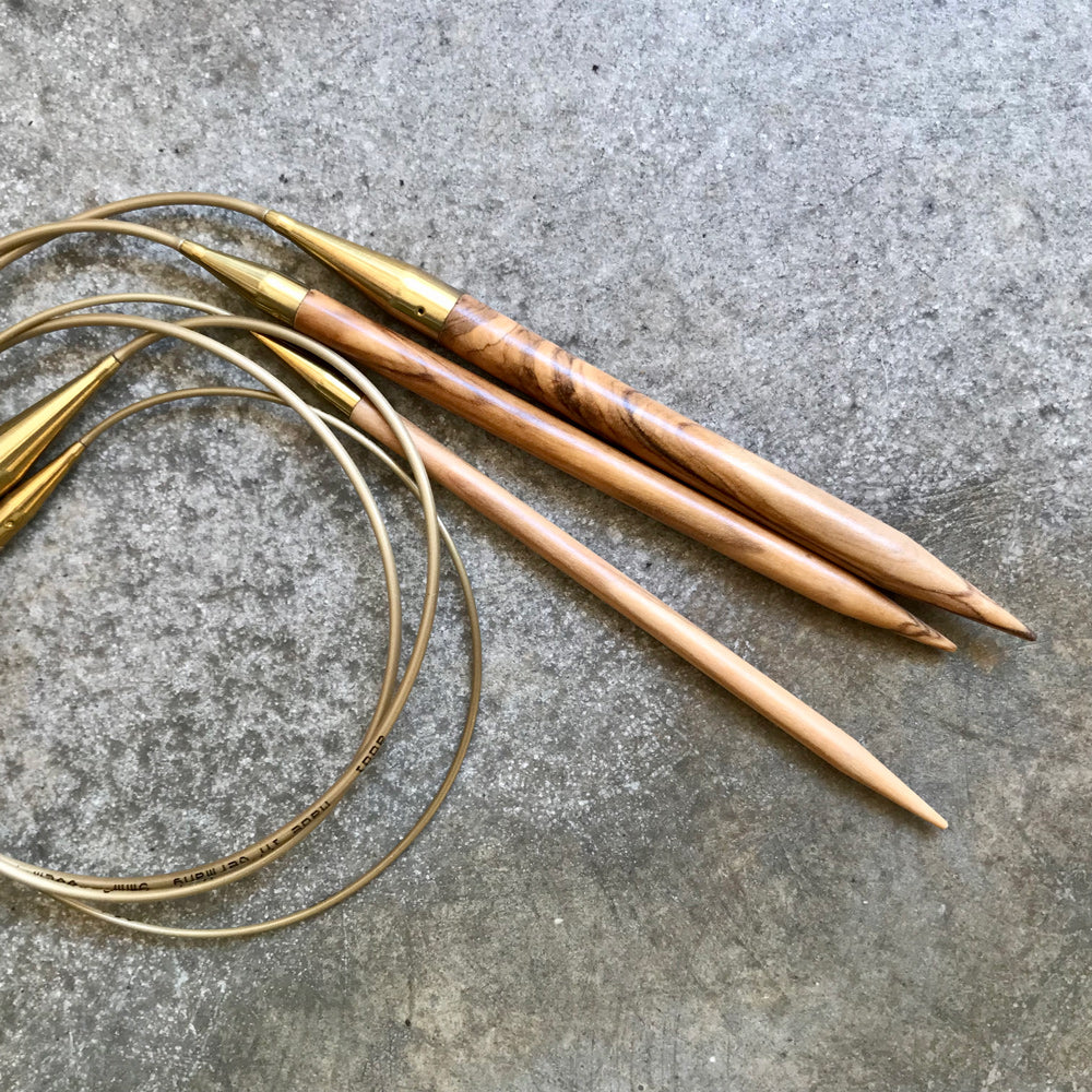 Addi Fine Olive Wood circular needles