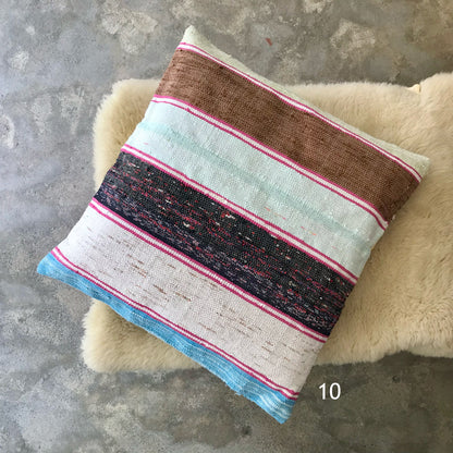 Handwoven rag pillow cover
