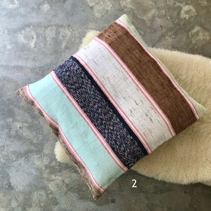 Handwoven rag pillow cover