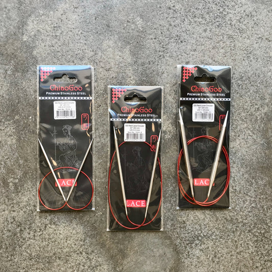 ChiaoGoo Red Lace agulhas circulares em metal