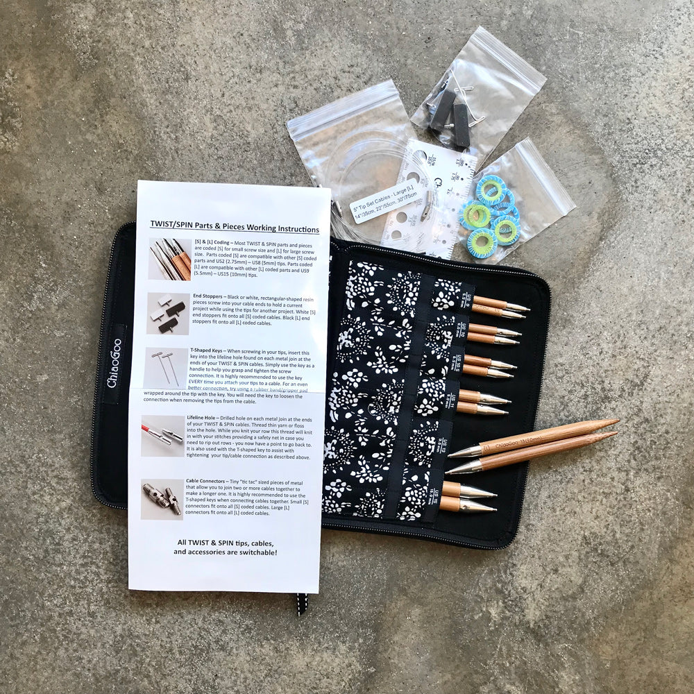 ChiaoGoo SPIN bamboo interchangeable circular needles set