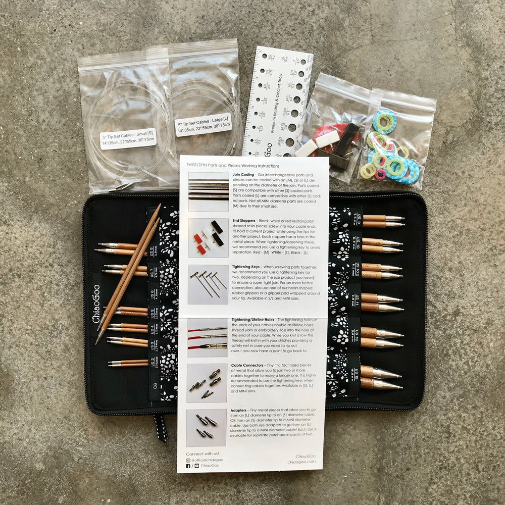 ChiaoGoo SPIN bamboo interchangeable circular needles set