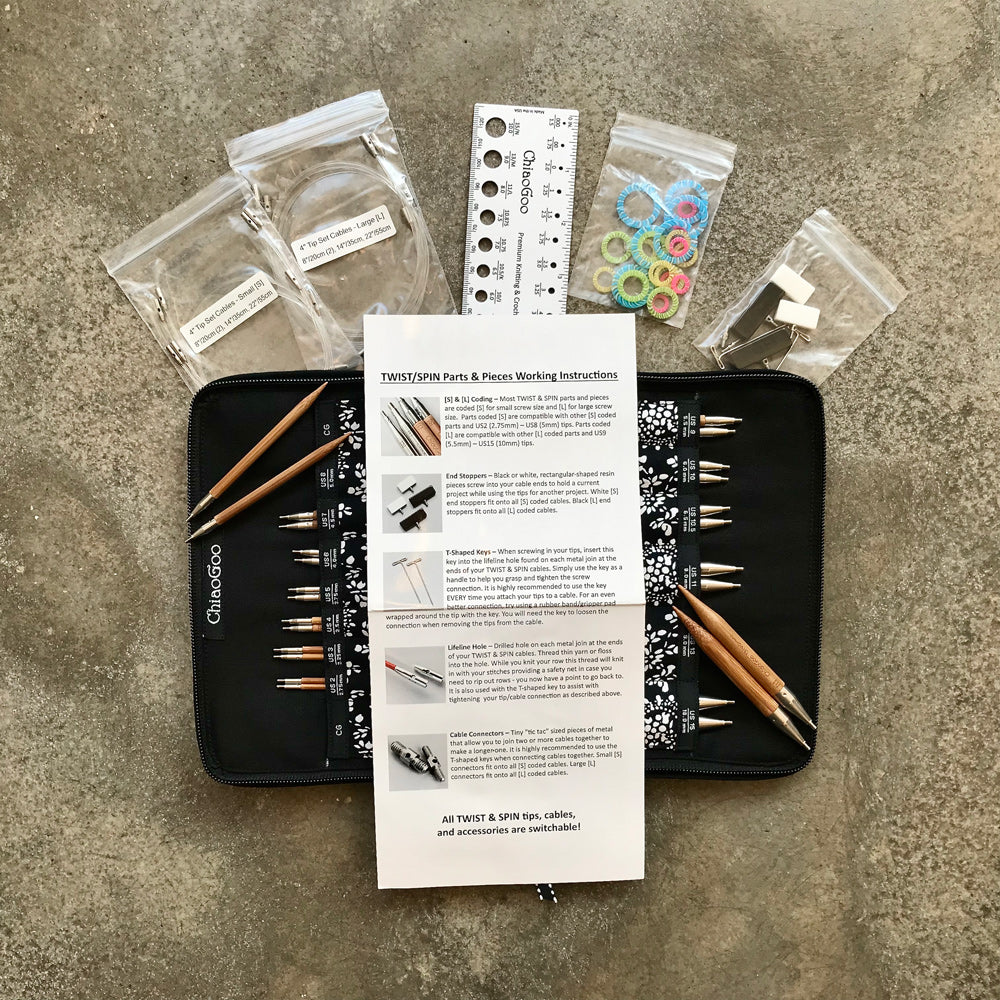 ChiaoGoo SPIN bamboo interchangeable circular needles set