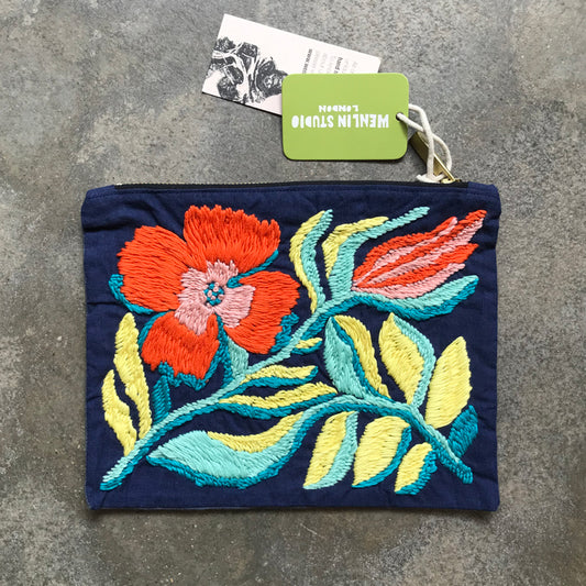 Wenlin Studio Lily of the Valley Hand Embroidered Pouch Bag