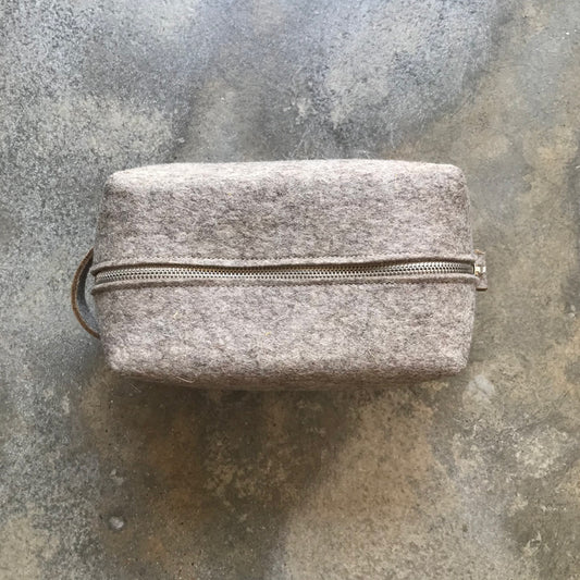 Wool felt travel pouch