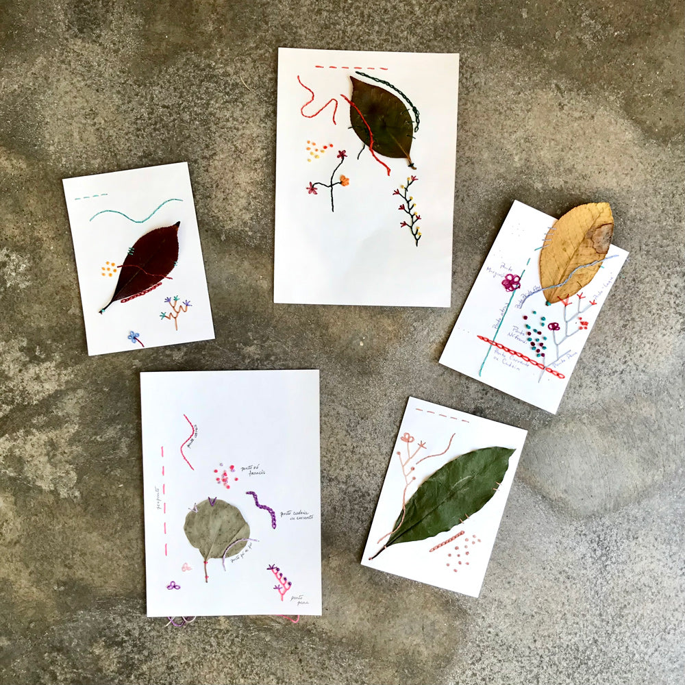 Herbário bordado: bordado livre em papel e elementos naturais com A Rendeira - 28 FEV
