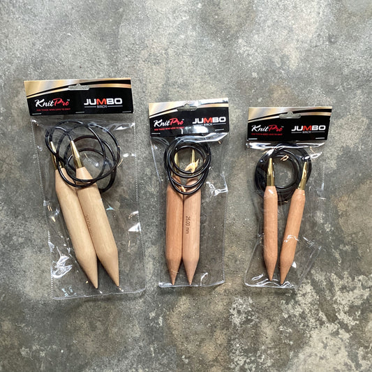 Agulhas circulares Knitpro Jumbo Birch circular needles