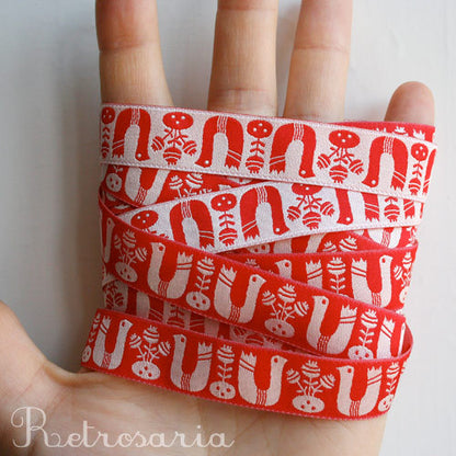 Folk birds ribbon