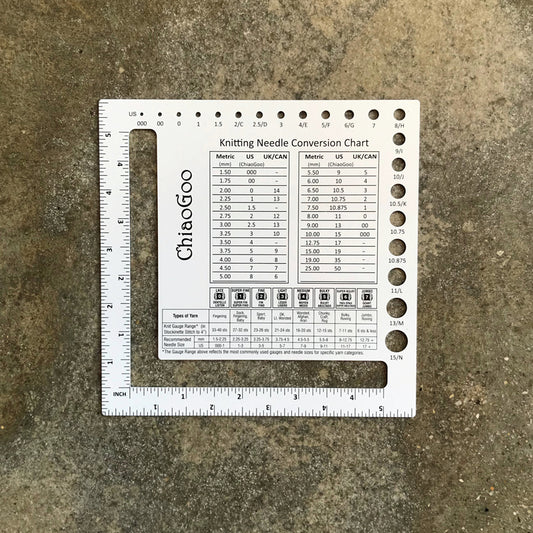 Medidor de calibre e tensão Chiaogoo Needle and swatch gauge