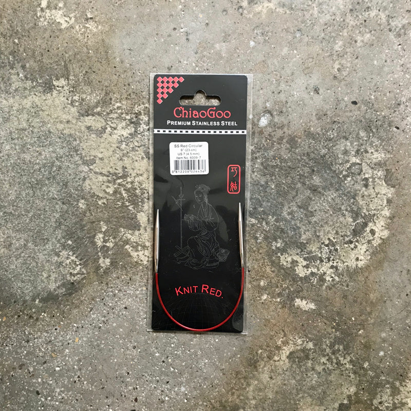 ChiaoGoo SS Red Circular agulhas circulares em metal