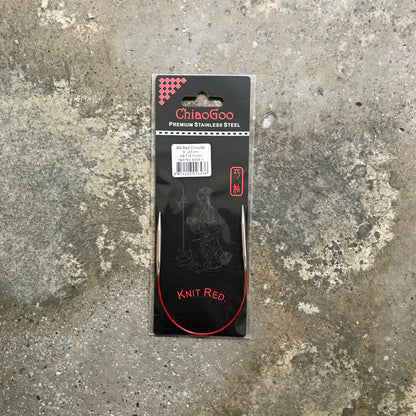 ChiaoGoo SS Red Circular agulhas circulares em metal