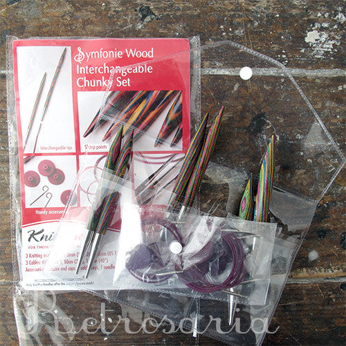 KnitPro Symfonie Wood kit de agulhas circulares grossas intercambiáveis