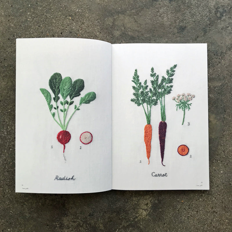 Kazuko Aoki's embroidery Vegetable picture book in the garden |  青木和子の刺しゅう 庭の野菜図鑑
