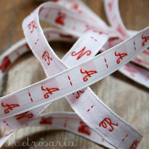 Woven initials ribbon (A to Z)
