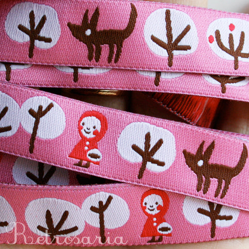 Galão Capuchinho Vermelho rosa | Little Red Riding Hood pink ribbon