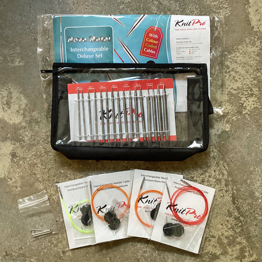 KnitPro Nova kit de agulhas circulares intercambiáveis em metal